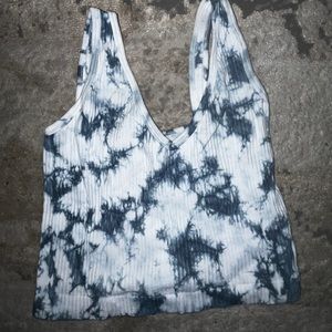 Blue and White Tie Dye Workout Set
